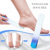 Lanties 5 Pcs Glass Nail File Set Callus Remover Foot Rasp Manicure Tool Include 2 Crystal Glass Nail File 1 Cuticle Pusher 1 Glass Foot File 1 Nano Nail Shiner Nails Buffer Polisher
