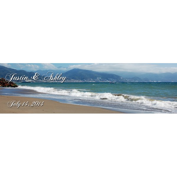 100 Beach Theme Wedding Water Bottle Labels Engagement Bridal 8"x2"