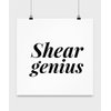 Barber Poster Shear Genius Barber Poster, Wall Art For Barber, Barber Print, Barber Birthday Poster, 16x16 Poster