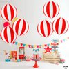 KatchOn, Red and White Carnival Balloons - Pack of 6, Circus Decorations | Red and White Striped Balloons for Carnival Theme Party Decorations | Circus Theme Party Decorations | Carnival Decorations