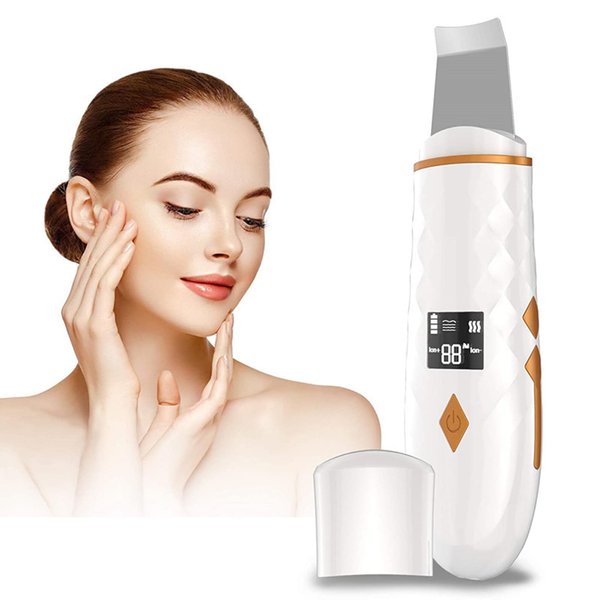 COREXPOWER Skin Scrubber face Spatula, LCD Screen Pore Scraper Pore Cleaner Blackhead Removal ultrasonic Pore Extractor - 4 Modes Skin Scrubber face Spatula espatula ultrasonica Facial Profesional