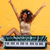 Leyndo 2 Pcs Inflatable Keyboard Piano Rock Star Toys Inflatable Party Props Electric Blow up Keyboard Piano Rock and Roll Party Decorations for Kids 80s 90s Themed Party Carnival Birthday Supplies