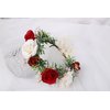 Vivivalue Bridal Flower Crown Rose Flower Headband Hair Wreath Floral Headpiece Halo Boho with Ribbon Wedding Party Festival Photos