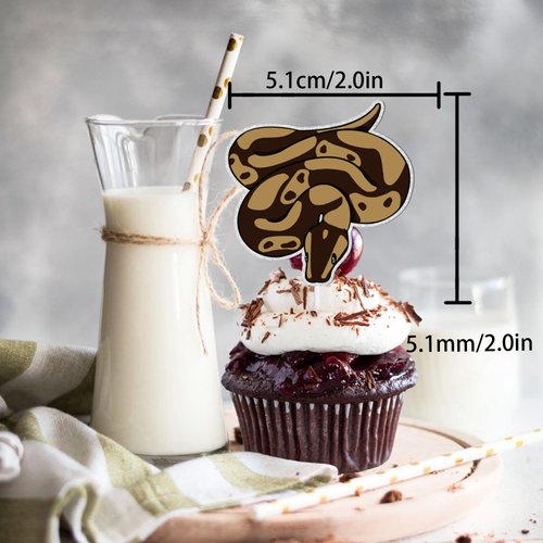 18pcs Glitter Snake Dessert Cupcake Reptile Pet Theme Decor Supplies Boy Girl Man Woman Happy Birthday Party Decorations