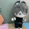 niannyyhouse 20cm Plush Doll Clothes Black Vest Pants Belt Accessories