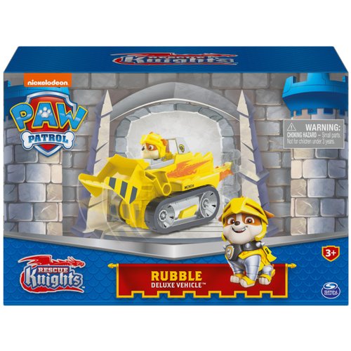 Paw Patrol, Rescue Knights Rubble Transforming Toy Car with Collectible Action Figure, Kids Toys for Ages 3 and up