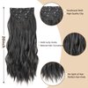 ZRQ 4PCS Clip in Hair Extensions 20 Inch Black Long Wavy Synthetic Fiber Hair Synthetic Hairpieces Bouncy Curly Hair Extensions for Women Full Head (Black, 20 Inch)