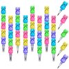 BieFuDan 30 Pieces Stackable Bear Pencils, Kids Plastic Bear Shaped Stacking Pencil, Pencils for Kids，5 in 1 Point Pencils for Birthday Party Supplies School Fun Equipment