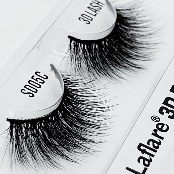 MRS GWEN HAIR & ACCESSORIES Laflare Lashes 3D Faux Mink Eyelashes Premium Silk Lashes Feather Light & Reusable Natural Looking Easy to Apply (SD05C)