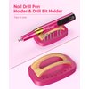 Cordless Nail Drill Holder, Wooden Holder Stand for Professional Nail Drill & Bits, Nail Brush Stand Nail Supplies Organizer Holder for Nail Salon Manicure Table