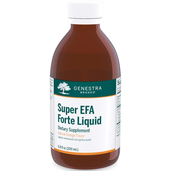 Genestra Brands Super EFA Forte Liquid | Fish Oil Formula to Support Cognitive, Cardiovascular, and Joint Health | Natural Orange Flavor | 6.8 fl. oz.