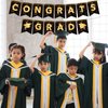 YQUQWN, Congrats Grad Banner, NO DIY Graduation Banner 2024 Congratulations Banner, Black and Gold Graduation Decorations 2024 Graduation Party Decorations 2024 Class of 2024 Decorations