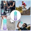 24oz Bike Water Bottle, Sport Squeeze Water Bottle Leakproof BPA Free with Capacity Scale w/Pull Top Lid, Reusable, for Bicycle, Gym, Hiking 2 Pack