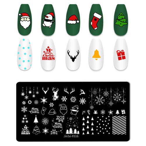 DANNEASY 6 Pieces Halloween Christmas Nail Stamping Plate Holiday Nail Stamps Nail Stencils Plates for Nails Design Manicure Template Nail Art Tools Acrylic Nail Accessories