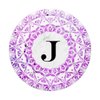 Cell Phone Pop Up Grip Holder,Monogram Mandala White Pink J PopSockets Grip and Stand for Phones and Tablets