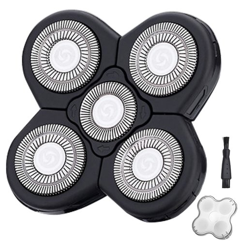 5 Blades Shaver Replacement Heads for Bald Men Easy to Clean Electric Shaver with Blade Cover