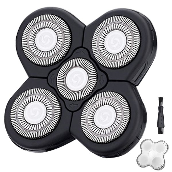 5 Blades Shaver Replacement Heads for Bald Men Easy to Clean Electric Shaver with Blade Cover