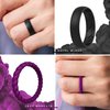 Saco Band Silicone Ring Wedding Band for Women - 10 Pack Ring Set (White, Black, Pearl Silver A, Dark Teal B, Purple 2613 - Size 6.5-7 (17.35mm))