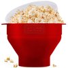 The Original Korcci Microwaveable Silicone Popcorn Popper, BPA Free Microwave Popcorn Popper, Collapsible Microwave Popcorn Maker Bowl, Use In Microwave, Dishwasher Safe (Cherry Red)
