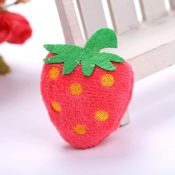 Light Red Strawberry Interactive Playing Toys for Pets, Cute Plush Carrot Pineapple Shape Doll Catnip Molar Bite Chew Toy for Pet Cat Kitten,Toys,Cats
