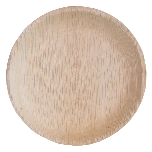 Atmos Green 25 pack 6" Round Palm Leaf Dinner Plate Compostable disposable premium heavy duty Eco-Friendly Microwave Refrigeration safe Bamboo like Wedding Events Party