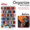 BULK PARADISE Pack of 2 Embroidery Floss Organizer Box with 50 Cardboard Bobbins - 17 Compartments Clear S Organizer Storage Case, 10.25” x 7” x 1.75” – Snap-Tight Bead Holder, (Made in USA)