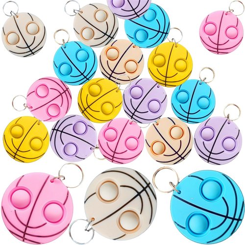 24 packs Funny Christmas Mini Sport Basketball fidgets Bubble Toys for Kids Children Classroom Students Gifts from Teacher,Baskeyball Birthday Party Favors