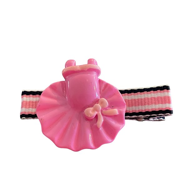 Ballerina Hair Clip, Grosgrain Ribbon, Back To School, Student, Teacher, Pink, Tutu, Resin
