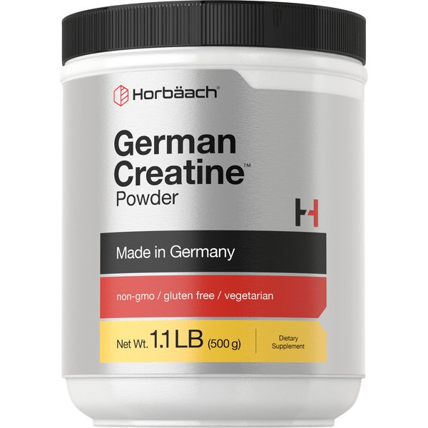 Horbäach German Creatine Powder 500g | Made in Germany with Creapure | Vegetarian, Non-GMO, and Gluten Free Dietary Supplement