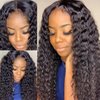Water Wave Bundles Human Hair 1 Bundle 10A Brazilian 100% Unprocessed Virgin Human Hair Wet and Wavy Bundles Water Curly Weave Human Hair Extensions Natural Black (22 Inch)
