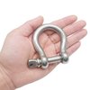 2 Pcs 1/2 Inch 304 Stainless Steel D Ring Shackles 12 mm Screw Pin Anchor Shackle for Traction Steel Wire, 12 mm