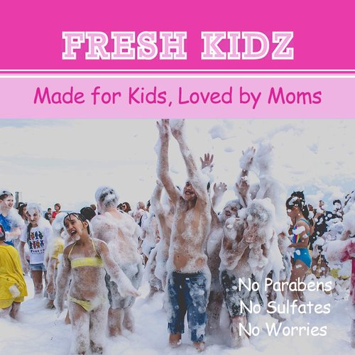 Fresh Kidz Body Wash 16.9 fl.oz. and 2 Roll On Deodorants 1.86 fl.oz. for Kids and Teens - Girls "Pink" Set