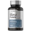 Horbäach Methyl Folate Supplement | 400 mcg | 150 Vegan Capsules | Non-GMO, Gluten Free