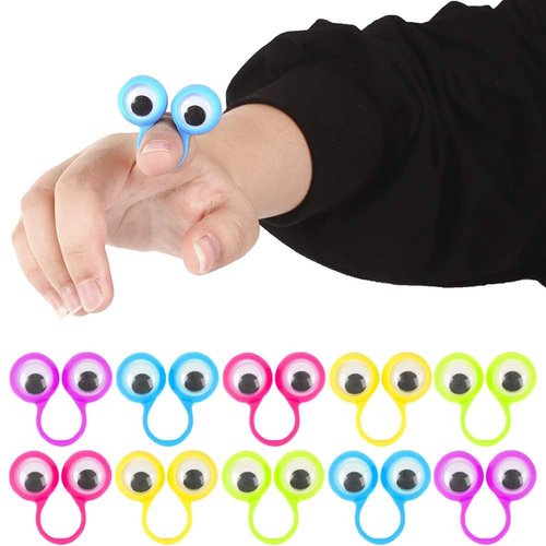 3 otters Eyeball Ring, 25PCS Eye Finger Puppets Eye Monster Finger, Easter Egg Fillers Goodie Bag Stuffers, Classroom Exchange Gift Easter Hunt Party Supplies
