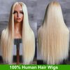 613 13x6 Lace Front Wig Human Hair 613 HD Lace Frontal Wig 30 Inch Straight Lace Front Wigs Human Hair Pre Plucked Brazilian 180 Density HD Transparent Blonde Lace Front Wigs Human Hair Glueless