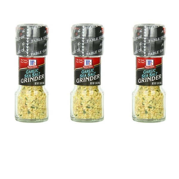 McCormick's Garlic Sea Salt GRINDER 1.58oz (3 Pack)