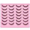 Manga Lashes Clear Band Natural Lashes Wispy Asian 12mm 3D Short Lashes D Curl False Eyelashes Pack by Kiromiro