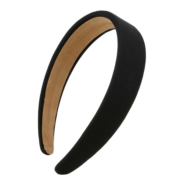 TERSE Black Headbands for Women 1.2 Inch Wide Fashion Headband Elastic Hard Head Band for Women's Hair Non Slip Solid Plain Hairband Diy Holiday Costume Hair Accessories for Girls