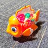 Tipmant Cute Electric Fish Toy Electronic Goldfish Animal Vehicle Car Auto Driving, Transparent Gears, Music, Flash Led Lights, Baby Toddler Kids Birthday Gifts