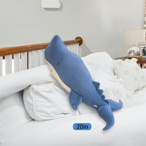 EVYEFL Whale Plush, 20 Inch Marine Animal Whale Pillow, Whale Stuffed Animal Plush Doll, Soft Plush Kids Gift(Blue,20 Inch)