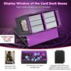 DaluRunhe Mtg deck box for Commander Deck Box with Dice Tray Fits 230 Cards, 4 in 1 for Magic TCG CCG Deck Card Boxes Case Storage, Includes 4 Dividers Trading Deck Box, Black/Purple