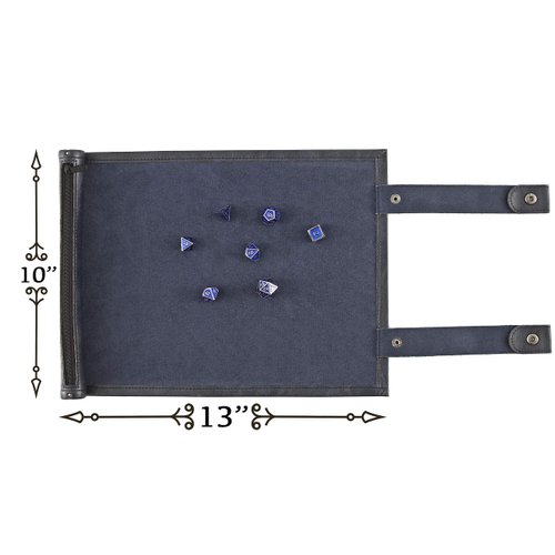 Forged Dice Co Scroll Dice Tray and Rolling Mat with Zippered Dice Holder - Storage Pouch Holds up to 14 Metal or Plastic Polyhedral Dice - Compatible with DND and Dungeons & Dragons Game Dice