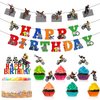 Zonon 20 Pieces Dirt Bike Birthday Decoration Dirt Bike Party Supplies Banner Cake Cupcake Topper for Motocross Themed Birthday Party Man or Boy Riding Room Wall Decoration (Chic Style)