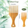 2Pcs Hair Pick Comb for Curly Hair Bamboo Hair Pick Beard Pick Comb Afro Hair Picks No Frizz Wide Tooth Comb Hair Picks for Men Lift Detangle Hair Comb