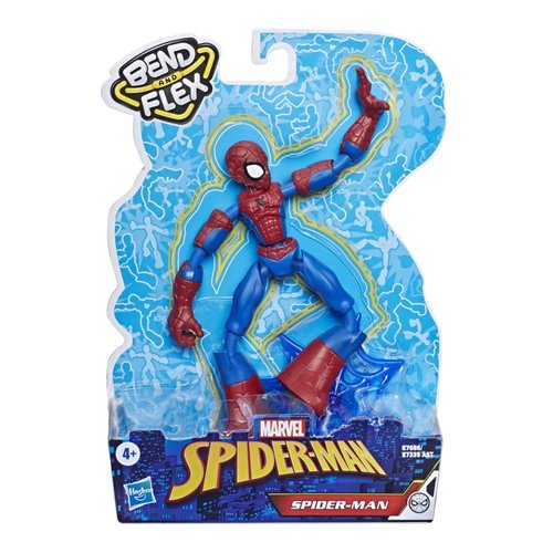 Spider-Man Marvel Bend and Flex Action Figure Toy, 6-Inch Flexible Figure, Includes Web Accessory, for Kids Ages 4 and Up