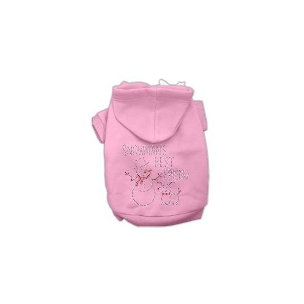 Mirage Pet Products 8-Inch Snowman's Best Friend Rhinestone Hoodie, X-Small, Pink