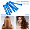 96 Pieces Hair Perm Rods, Cold Wave Rods Plastic Perming Rods Heatless Curlers Rollers with 2 Steel Pintail Comb Rat Tail Comb for Hairdressing Styling Tools (Blue, 0.35 Inch/ 0.9 cm)