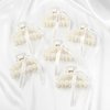 DEEKA Bridesmaid Proposal Gifts 6 Pack Pearl Bridesmaid Hair Claw Clips with Ribbon 3 Inch Hair Clips Bachelorette Party Favors Bridal Party Present Hair Accessories (Half Circle)