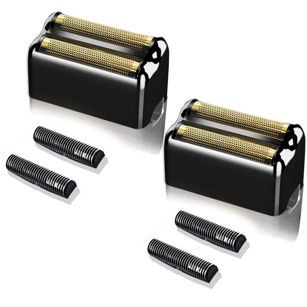 2 pack Professional Replacement Foil and Cutters for BaBylissPRO Barberology Double Foil Shaver, Compatible with BaBylissPRO Barberology FXFS2 Shaver，Black