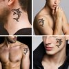 Dopetattoo 6 sheets Temporary Tattoos Polynesian Shark Tribal Shark Fake Tattoos Maori Hawaiian for Men Neck Arm Hands Leg